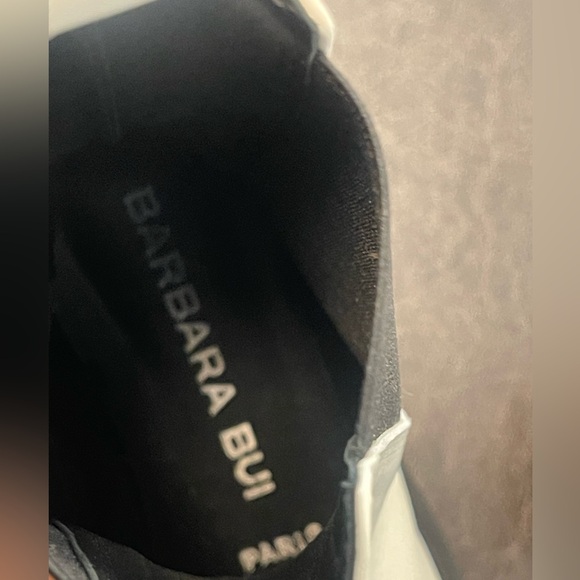 Barbara Bui leather square toes chunky soles pull on Chelsea boots 37.5 - Picture 6 of 8